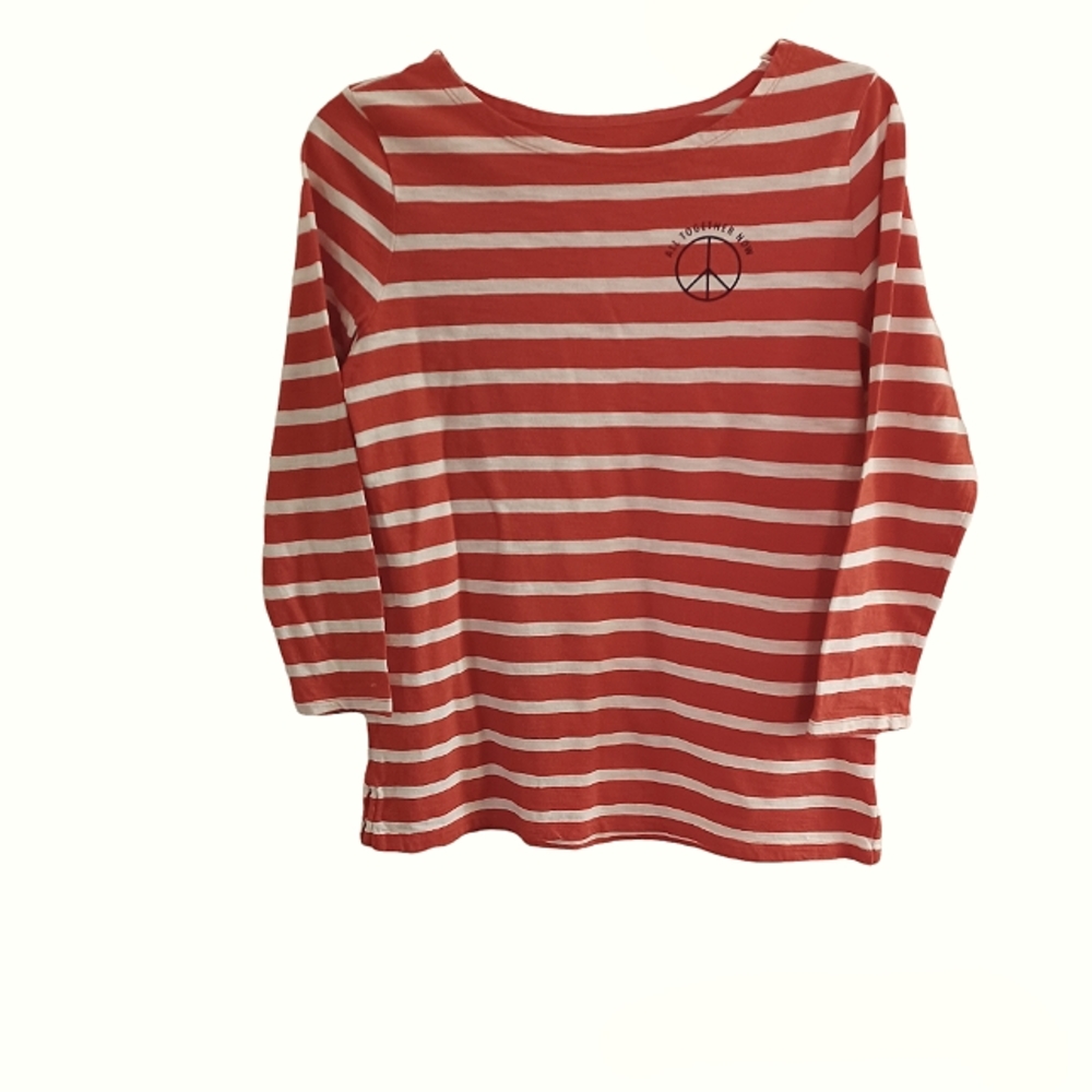 Old Navy peace retro style striped t- shirt top  size S